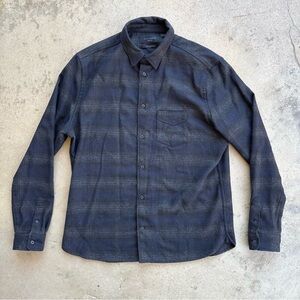 Allsaints Flannel Shirt Wool Men's Medium Relaxed Fit